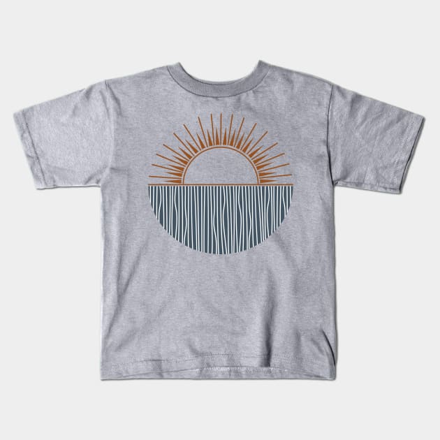 Sunset and ocean Kids T-Shirt by Designs by Katie Leigh